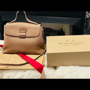 Burberry Medium Grainy Leather and Housecheck Bag